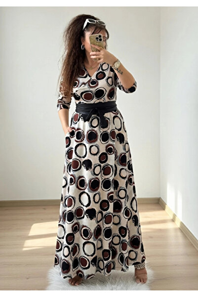 AZRA BUTİK Φόρεμα με σχέδιο κρίκου σε όλο το μήκος