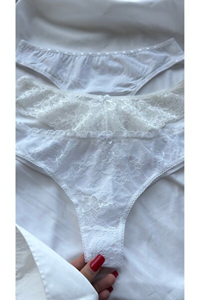 YOYYO Σετ 3 τεμαχίων βραζιλιάνικων εσωρούχων με δαντέλα - Κομψό πακέτο εσωρούχων