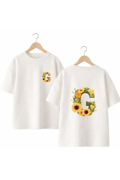 playwear Moon Flower g Letter Printed on the Back and Chest 100% Cotton Overs...
