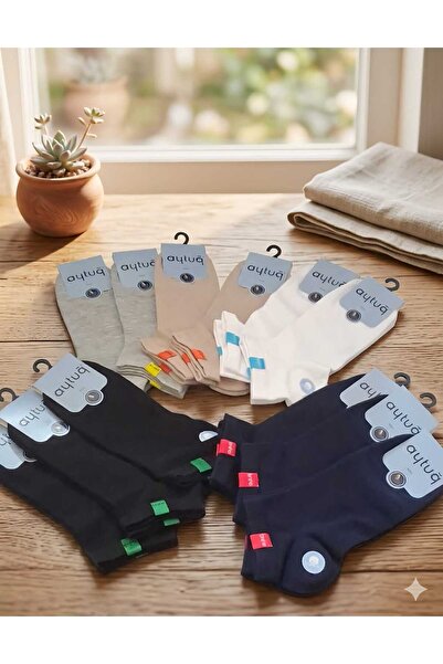 Aytuğ COTTON ERKEK PATİK ÇORABI; YAZLIK; DİKİŞSİZ; ASORTİ 12'Lİ KUTU; 41-45