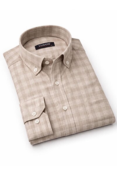 CLASSİCS MEN Ανδρικό πουκάμισο Lugon Classic με κανονική εφαρμογή και μακριά ...