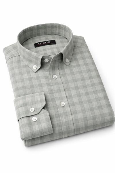CLASSİCS MEN Ανδρικό πουκάμισο Lugon Classic με κανονική εφαρμογή και μακριά ...