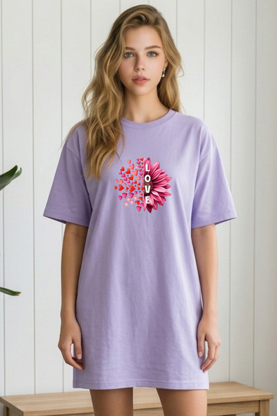 HOFFNUNG Γυναικείο νυχτικό με κοντό μανίκι και λαιμόκοψη ποδηλάτου