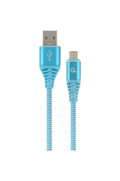 Gembird Καλώδιο USB 2.0 (T) σε Micro-USB 2.0 (T), 1μ, Τιρκουάζ / Λευκό
