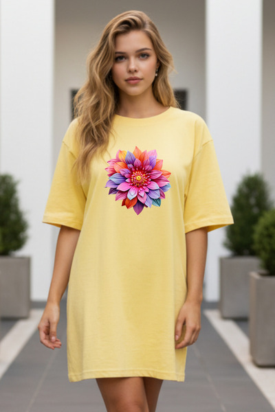 HOFFNUNG Γυναικείο νυχτικό με κοντό μανίκι και λαιμόκοψη ποδηλάτου