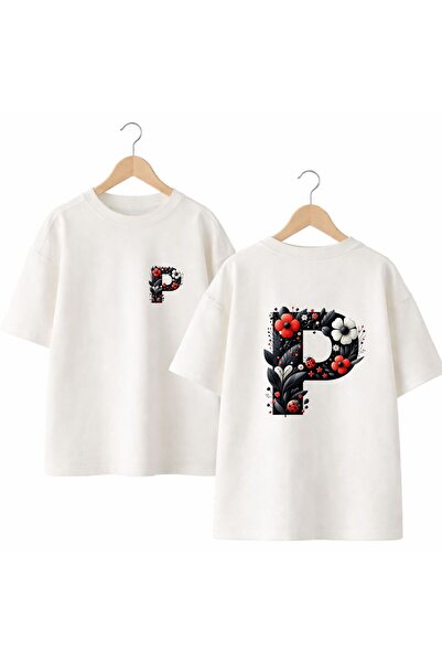 playwear Тениска с щампа на калинка и буква  "P " на гърба и гърдите, 100% па...