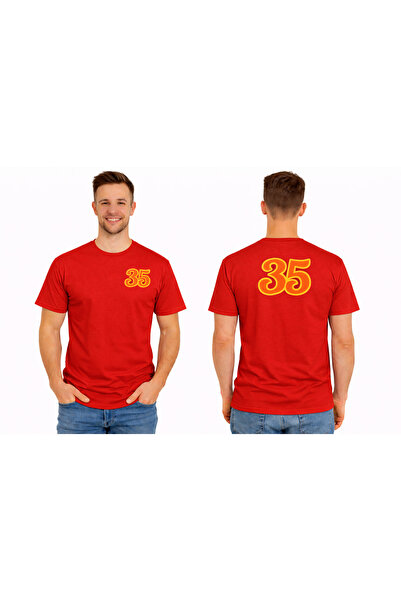 VODEXA Tricou oversize unisex 35 İZMİR cu imprimeu, 100% bumbac, croială conf...