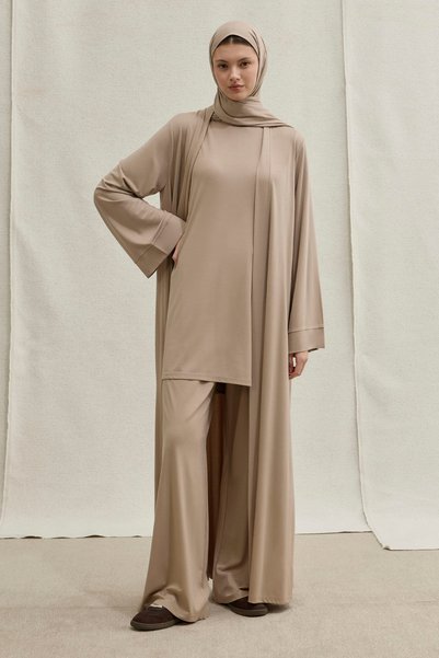 ViadelAtelier Actıve Modest Spor Vizon Üçlü Abaya Takım