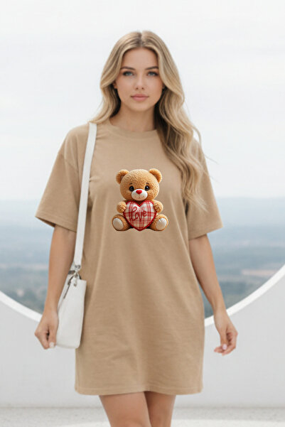 HOFFNUNG Γυναικείο νυχτικό με κοντό μανίκι και λαιμόκοψη ποδηλάτου