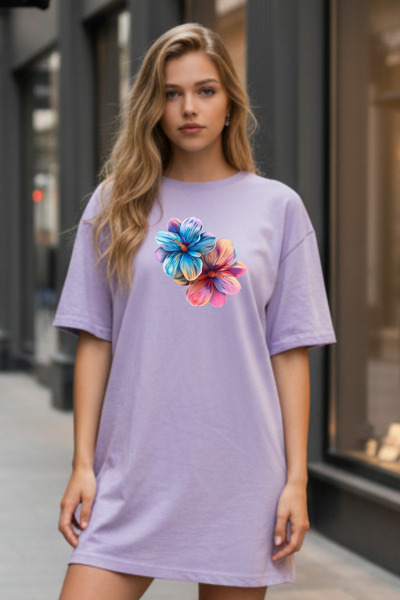 HOFFNUNG Γυναικείο νυχτικό με κοντό μανίκι και λαιμόκοψη ποδηλάτου