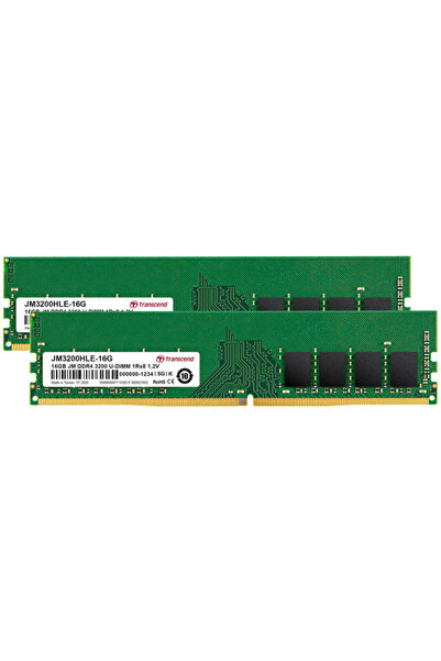 Transcend Memorie RAM 32GB KIT JM DDR4 3200Mhz U-DIMM 1Rx8 2Gx8 CL22 1.2V