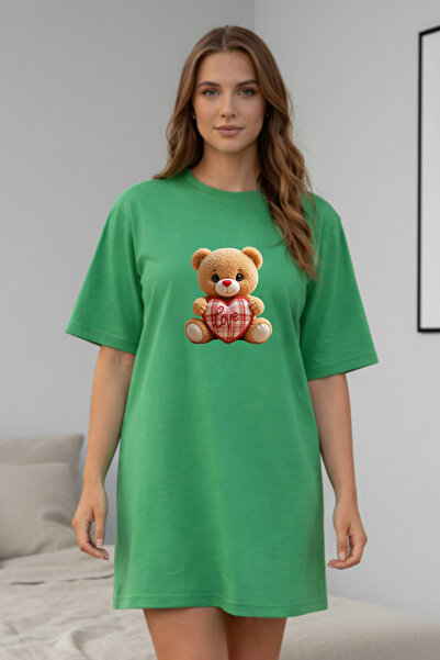 bellanova Elbisee Γυναικείο Κόκκινο Φόρεμα T-Shirt Oversize – Με στάμπα Love ...