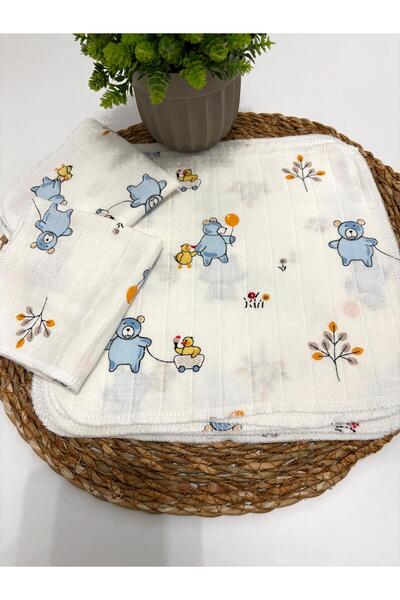 LUMİBABY BUTİK 2 Layers of Muslin Mouth Wipes (8 Pieces)