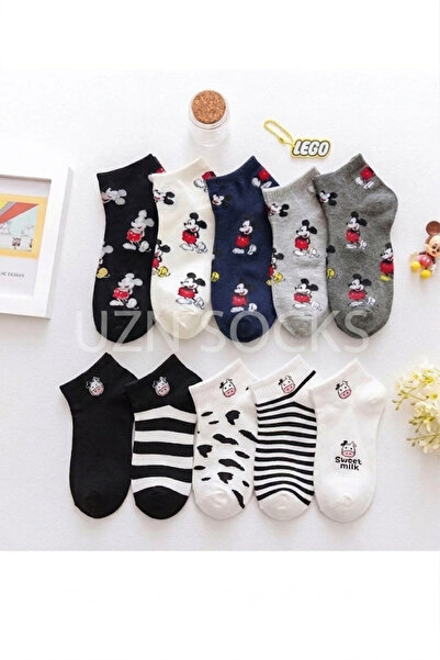 UZN SOCKS Unisex Πακέτο Πλεονεκτημάτων 10 τεμαχίων: Σετ Βαμβακερές Κάλτσες Ασ...