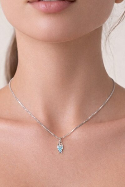 ATALYA ACCESSORY Balık Figürlü Taşlı Kolye – Minimal Kadın Kolye