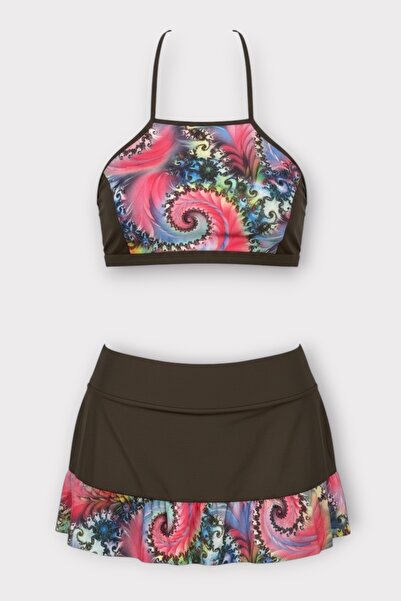 Nilmay mayo Дамски комплект бикини с пола