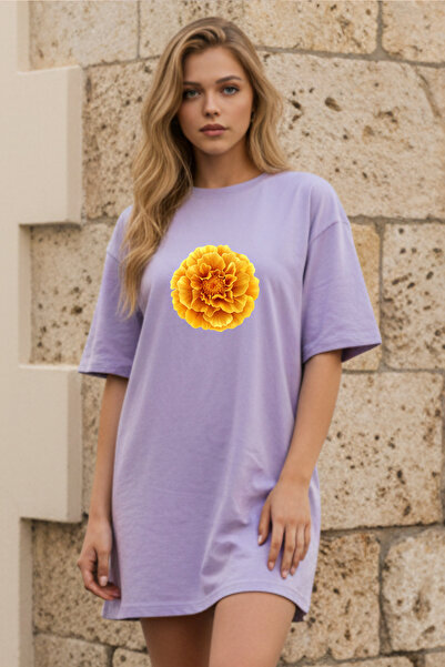 Frisson Elbisee Γυναικείο Φόρεμα Άνετης Γραμμής – Κίτρινο Φλοράλ Σχέδιο