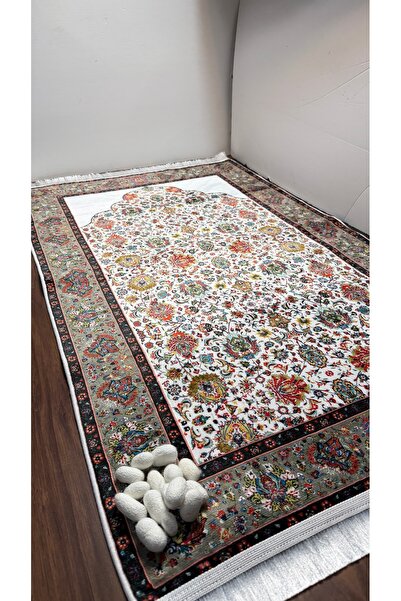 Dervişan İpekçilik %100 Saf İpek Seccade 70x120 cm | Kalın Dokuma | Lüks Desenli