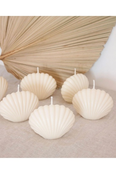 Bernami Sözdekor 10-Pack Oyster Candle Wedding, Engagement, Henna Gift