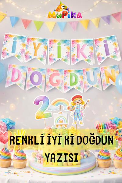 mupika Artist Painter Birthday Happy Birthday Sign, Colorful Party Decoration...