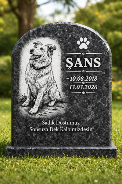 Digital Hayat Kişiye Özel Evcil Hayvan Mezar Taşı – Kedi Köpek Lazer Kazıma G...