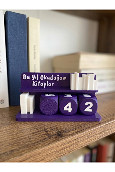 Figuva Kitap Okuma Sayacı - Dekoratif Kitaplık, Masaüstü Aksesuarı - Hediyeli...