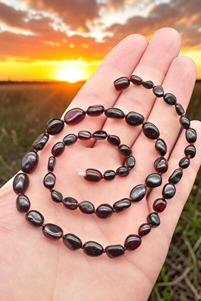 NBS Beautiful Naturel Stones عقدة نسائية للبالغين من العنبر الحقيقي 42 سم متع...