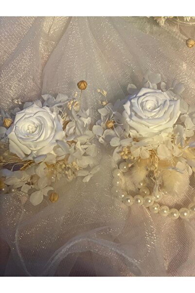 MIKKA STYLE Βραχιόλι με τριαντάφυλλο, κρυογονοποιημένη ορτανσία και αποξηραμέ...