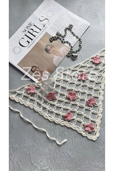 Zes Store hayalinizdeki ürün burada Heart Detailed Bandana Crochet Handmade C...