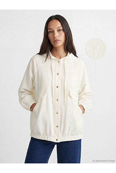 LC Waikiki NEVAVM Farkıyla LCW EVERYDAY Γυναικείο τουνίκ με κουκούλα σε εκρού...