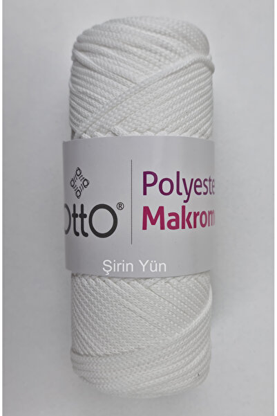 Otto %100 Polyester Örgü İpi - Çanta ve Makrome İpi - Beyaz