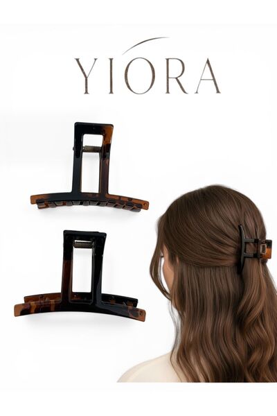 yiora Κλιπ μαλλιών - Καφέ - Απλό