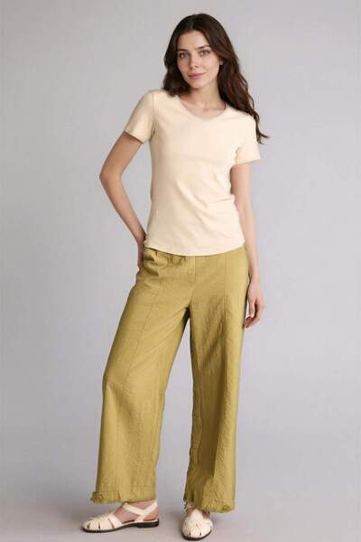 DeFacto Παντελόνι - Χακί - Regular