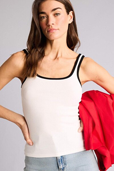 DeFacto Φανελάκι - Εκρού - Casual