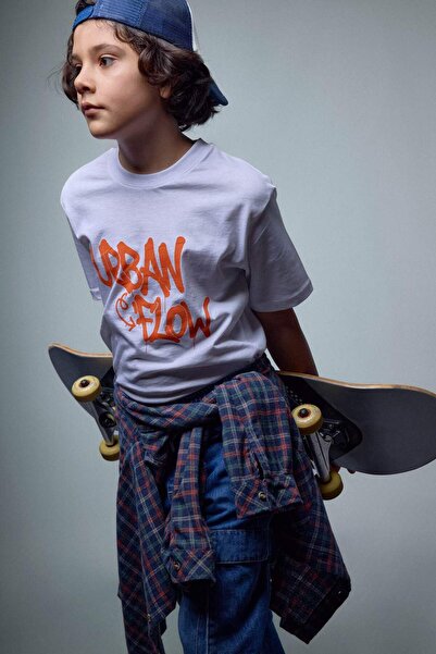 DeFacto Ανδρικό μπλουζάκι με κοντό μανίκι με στάμπα Regular Fit Cycling Colla...