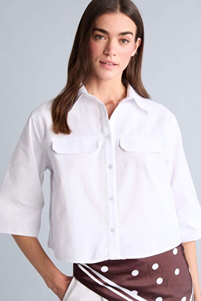 DeFacto Πουκάμισο - Λευκό - Σύγχρονο