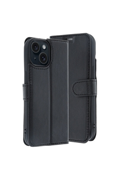 eco port Appl. İphone 15 Trend S Plus Kapaklı Kılıf - Siyah