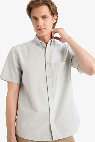 DeFacto Regular Fit 100% Cotton Oxford Shirt D7419Ax26Sp