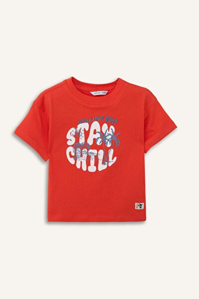 DeFacto Oversized Palm Tree Patterned Short Sleeve T-Shirt for Baby Boy H3514...