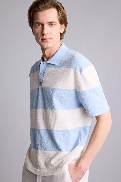 DeFacto تي شيرت بولو بأكمام قصيرة ومقاس كبير E3235AX26SM