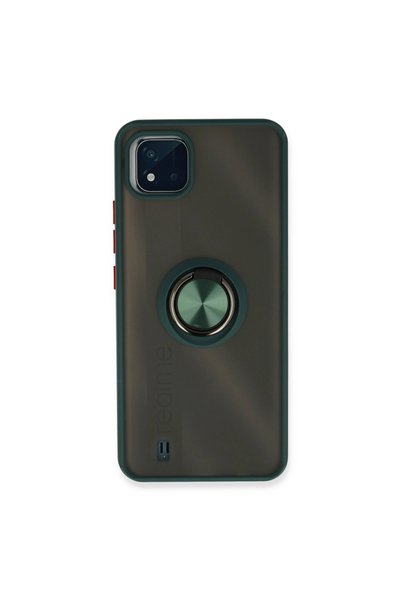 ArkhenX جراب Realme C11 2021 غطاء سيليكون مونتريال مع حلقة - أخضر