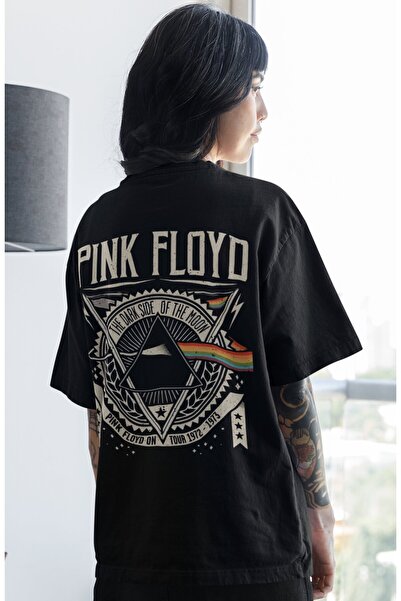 SEVBANO Pink Floyd Music Band Back Printed Unisex Oversized T-Shirt