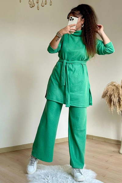 AZRA BUTİK Σετ δύο τεμαχίων - Μαύρο - Μακρύ