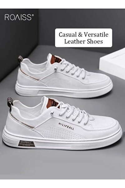 ROAISS Men Stylish Sneakers, Low Top Slip on Board Shoes, Casual Versatile Sh...