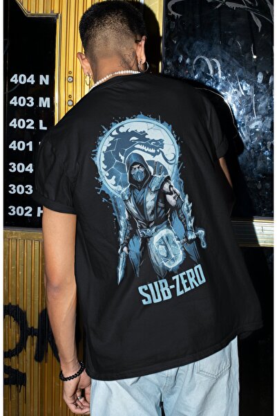 SEVBANO Sub Zero Mortal Kombat Anime Series Back Printed Unisex Oversize T-Shirt