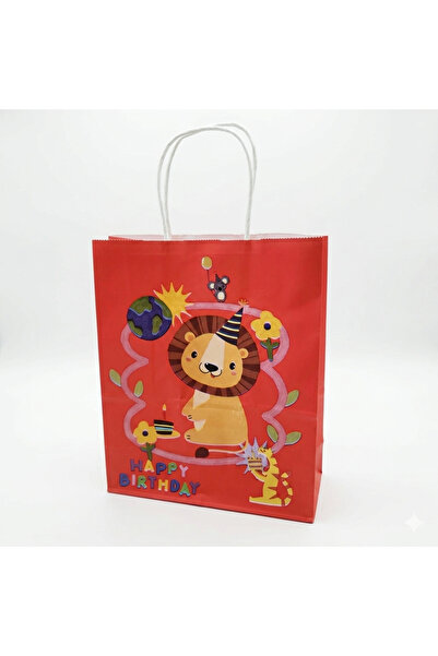 Varaq International Birthday Party Bags Pack of 20 with Handles – Kids Party Gift Bags Red