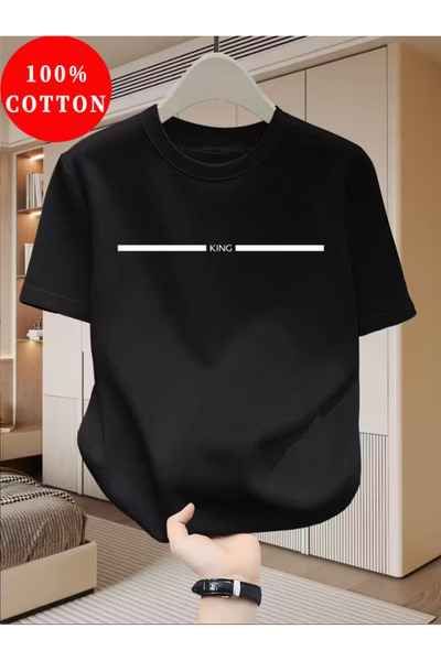 SBŞ22 Men's 100% Cotton T-Shirt, Casual Printed Crew Neck Tee - Breathable Th...
