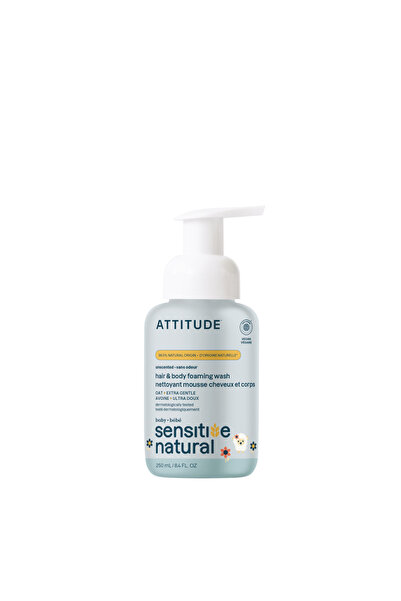 Attitude غسول رغوي طبيعي للبشرة الحساسة - 2 في 1 للأطفال - بدون رائحة