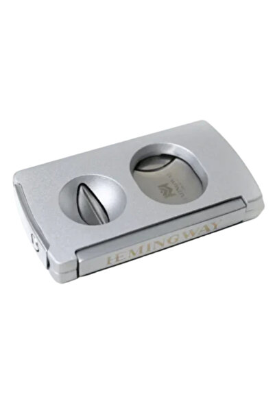 Hemingway Premium Dual Blade Cigar Cutter – Stainless Steel Guillotine Cutter with Round & V Cut