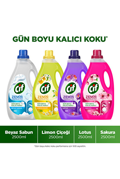 Cif Zemin Temizleyici Sakura 2500 ml x1 Lotus 2500 ml x1 Limon Çiçeği 2500 ml x1